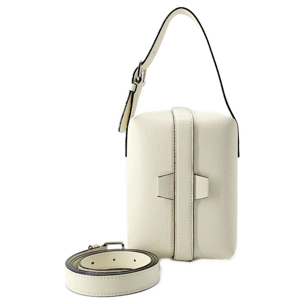 Valextra Trick Track 2way Crossbody Shoulder Bag White